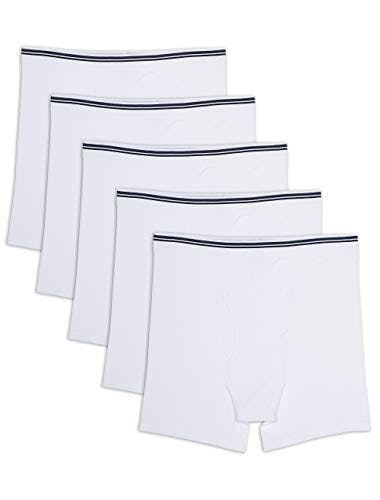 Essentials Men's Big & Tall 5-Pack Tag-Free Boxer Briefs Underwear,  -White, 3XL