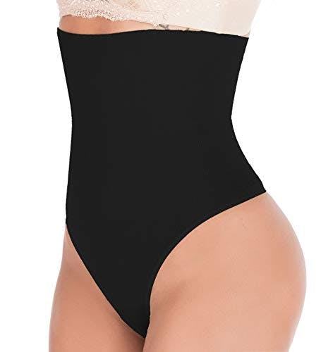 SAYFUT 328 Women Waist Cincher Girdle Tummy Slimmer Sexy Thong Panty  Shapewear Black