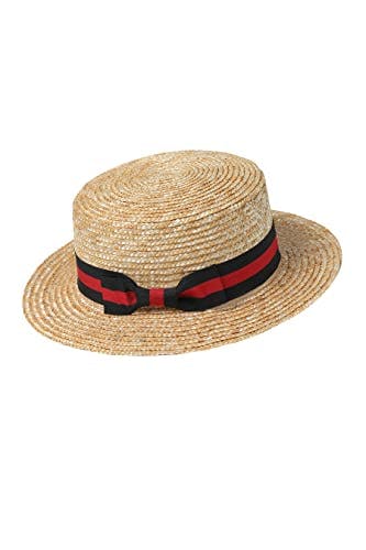 BABEYOND Women Men Brim Boater Hat 1920s Gatsby Straw Hat 20s