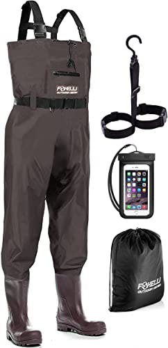 Foxelli Chest Waders – Camo Hunting Fishing Waders for Men and