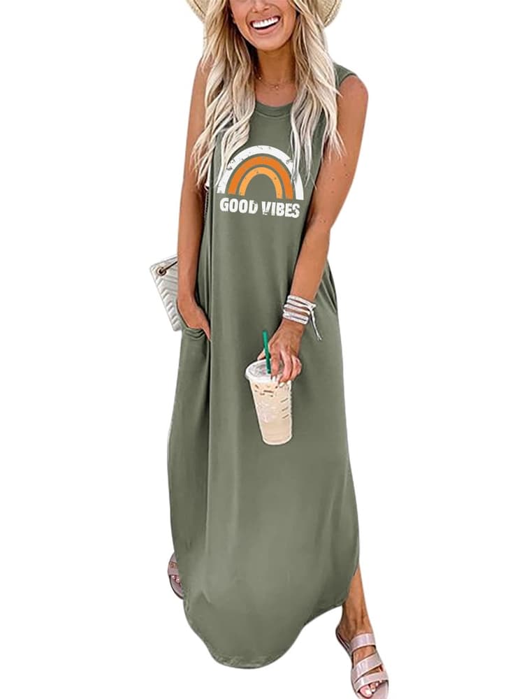 ANRABESS Women's Casual Loose Sundress Long Dress