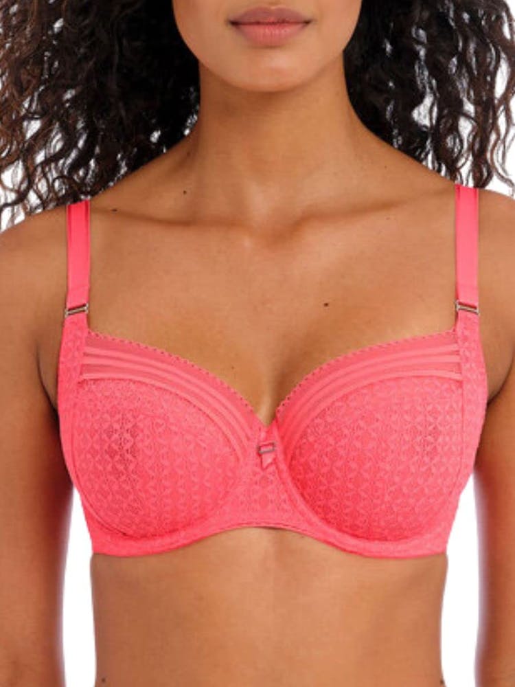Freya Women's Viva Lace Underwire Side Support Bra 30E Sunkissed Coral