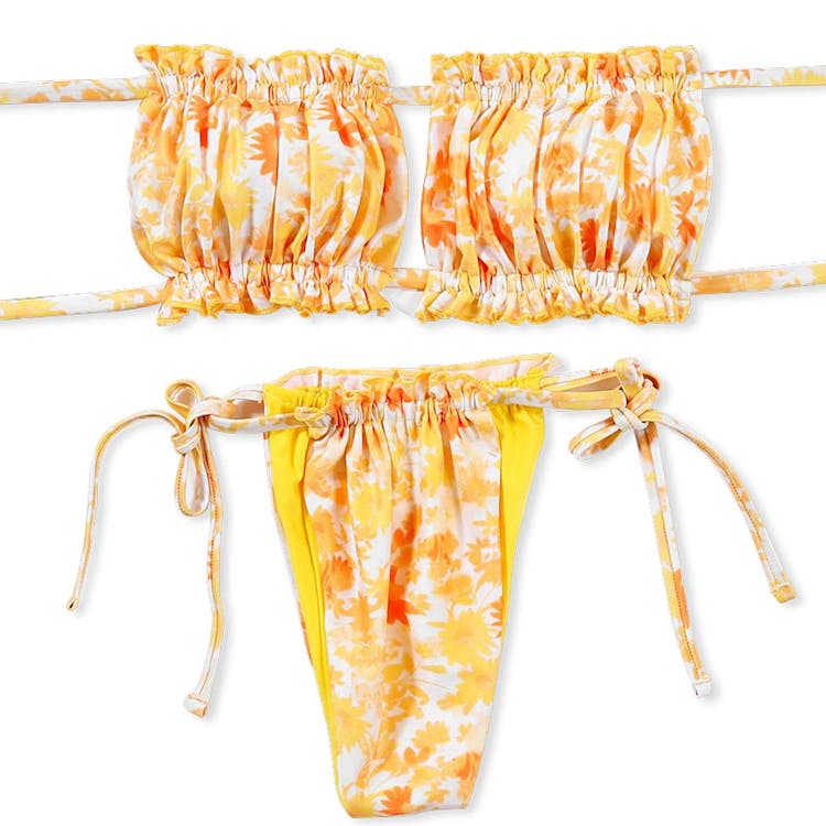 Bikinis Swimsuit Set for Women Swimwear Triangle Bathing Suit Tie