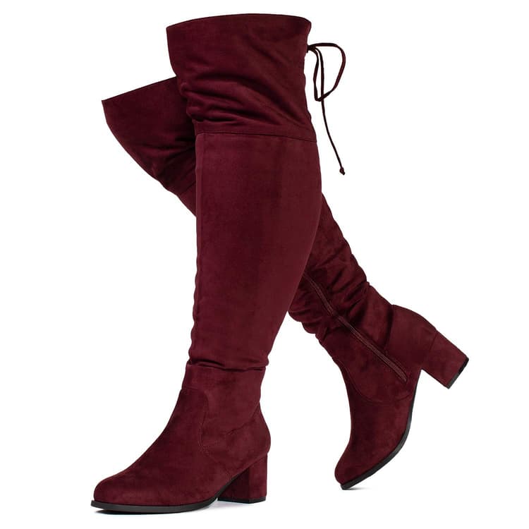 red over the knee boots wide calf
