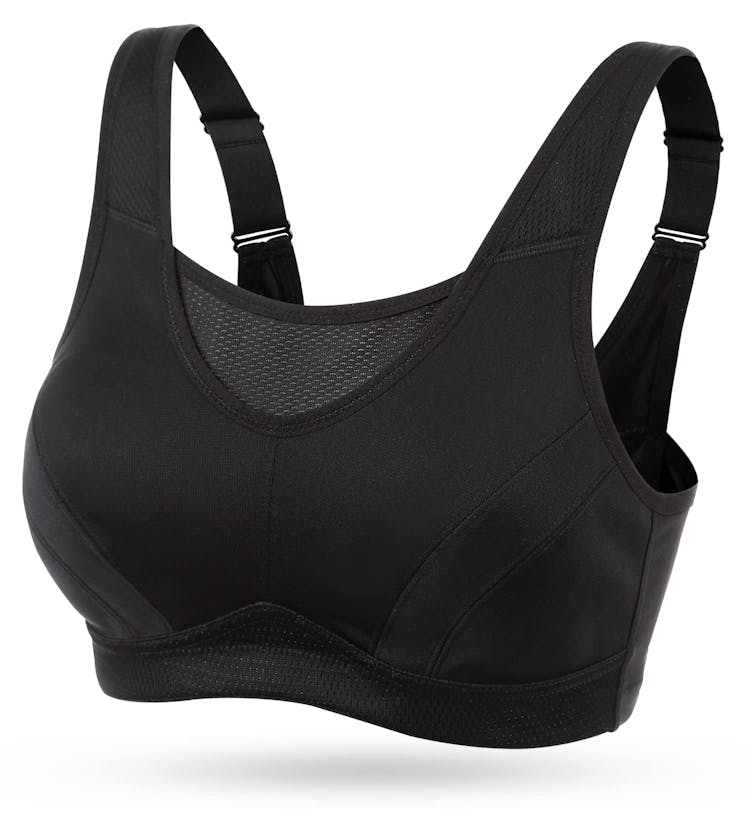 Wingslove High Impact Sports Bras for Women Plus Size Non Padded Wirefree  Workout Bra Bounce Control Black 34C