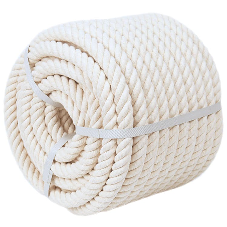 Natural Cotton Rope (3/4 inch x 100 feet) Soft White Rope for