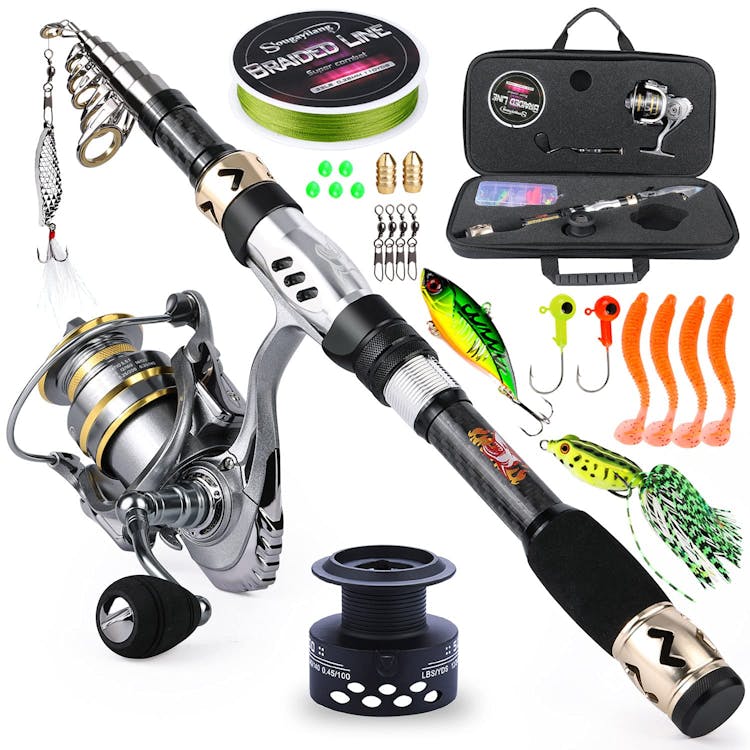 Sougayilang Telescopic Fishing Pole with Spinning Reel Portable