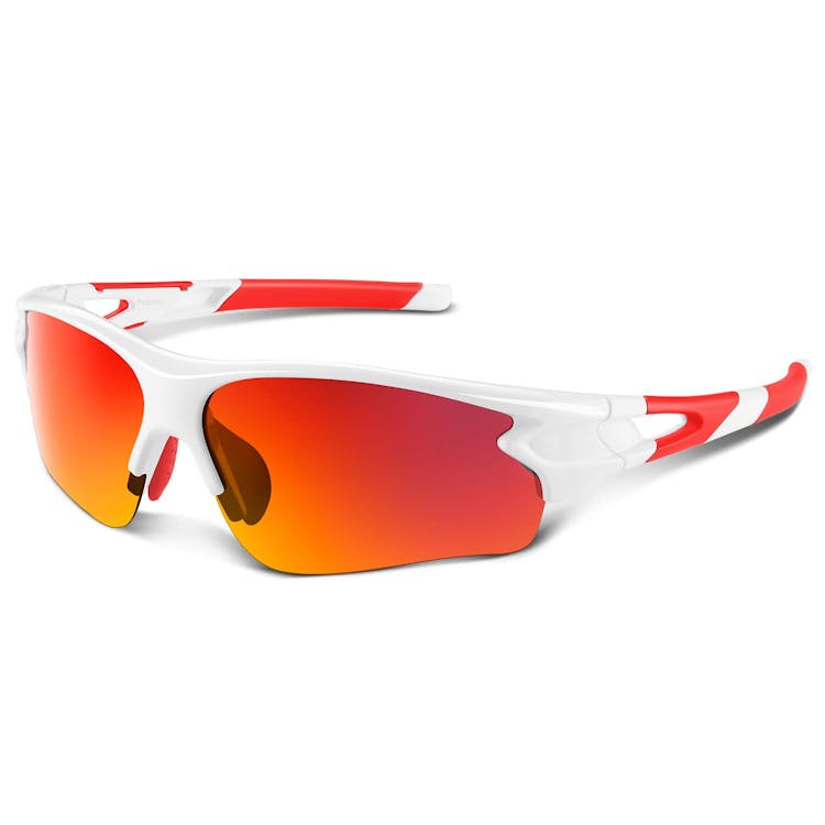 BEACOOL Polarized Sports Sunglasses for Men Women Youth Baseball Fishing  Cycling Running Golf Motorcycle Tac Glasses UV400 White Red