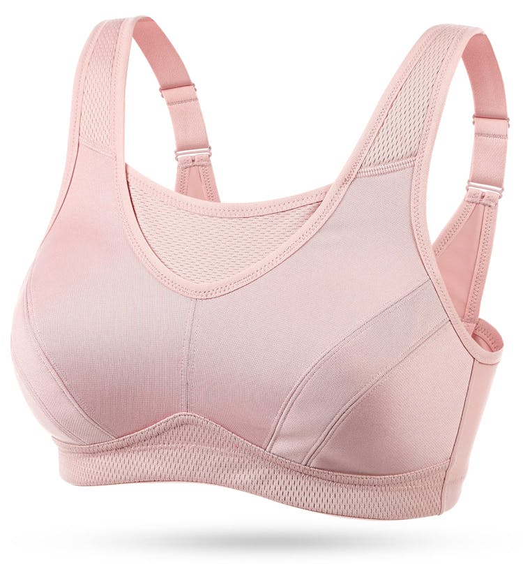 Wingslove High Impact Sports Bras for Women Plus Size Non Padded Wirefree  Workout Bra Bounce Control 40B Pink