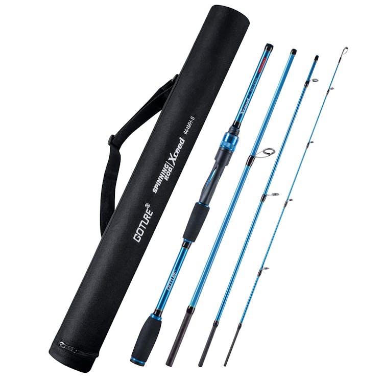 Goture Travel Fishing Rods, 4 Piece Fishing Pole with Case/Bag,Surf  Casting/Spinning Rod,Ultralight Fishing Baitcasting Rod 7ft for Saltwater  Trout, Bass, Walleye, Pike 4 Piece Fishing Rod - Blue Spin