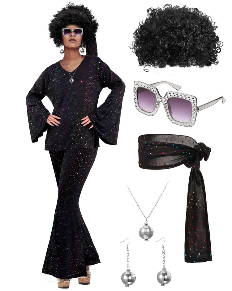 Jexine 70s Women's Disco Costume Set Jexine 70s Women's Disco Costume Set