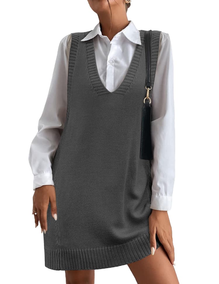 HOTOUCH Women Sweater Vest Dress HOTOUCH Women Sweater Vest Dress